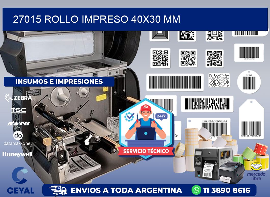 27015 ROLLO IMPRESO 40x30 mm