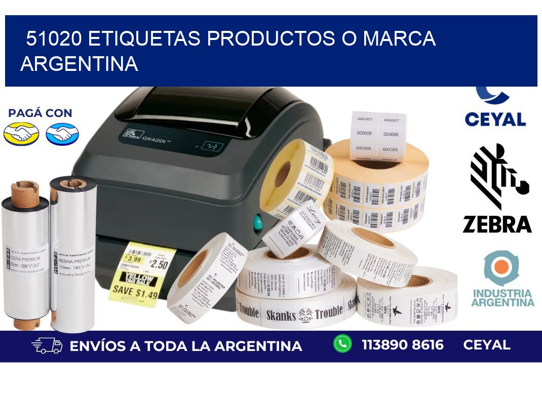 51020 ETIQUETAS PRODUCTOS O MARCA ARGENTINA