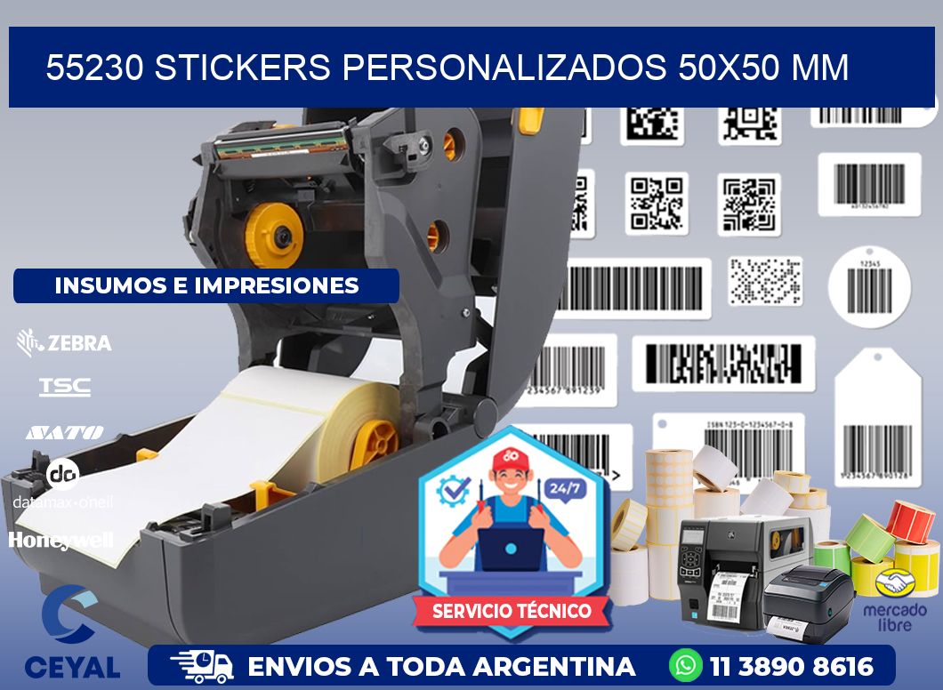 55230 STICKERS PERSONALIZADOS 50x50 mm