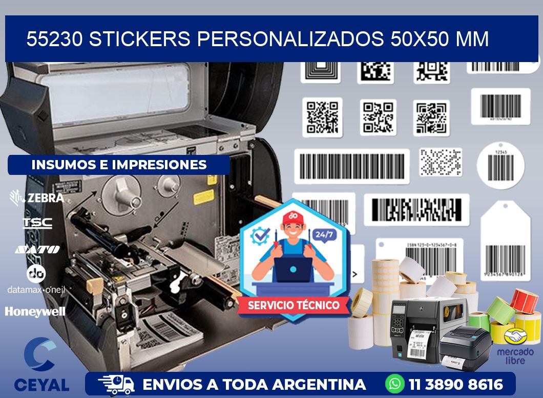 55230 STICKERS PERSONALIZADOS 50x50 mm