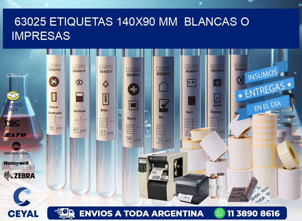 63025 ETIQUETAS 140×90 mm  BLANCAS O IMPRESAS