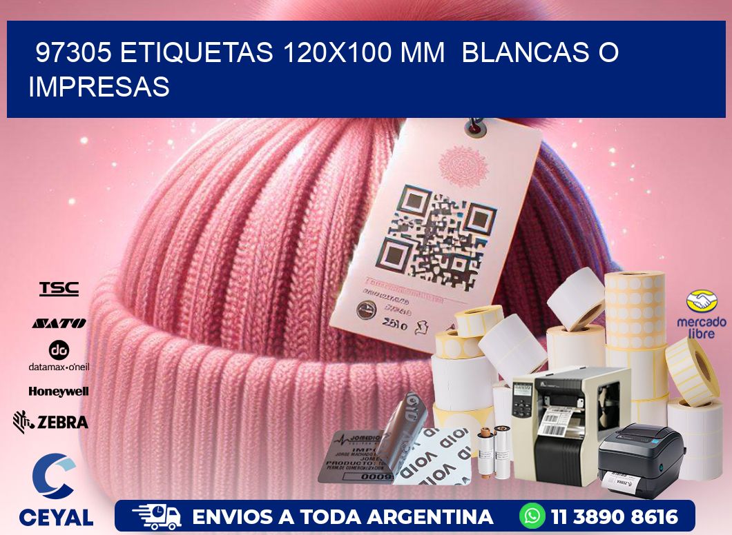 97305 ETIQUETAS 120x100 mm BLANCAS O IMPRESAS