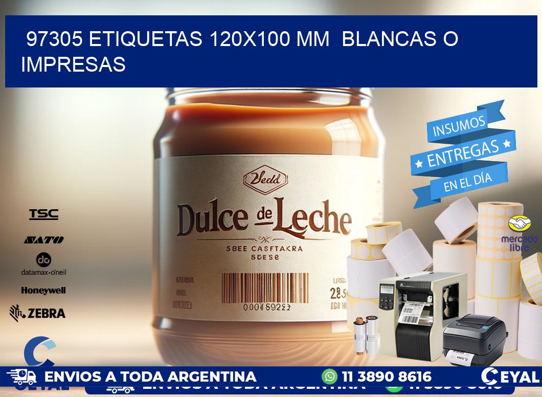 97305 ETIQUETAS 120x100 mm BLANCAS O IMPRESAS