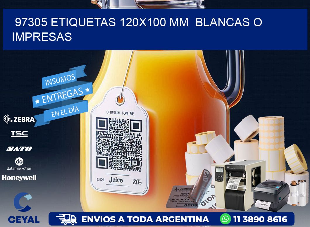 97305 ETIQUETAS 120x100 mm  BLANCAS O IMPRESAS