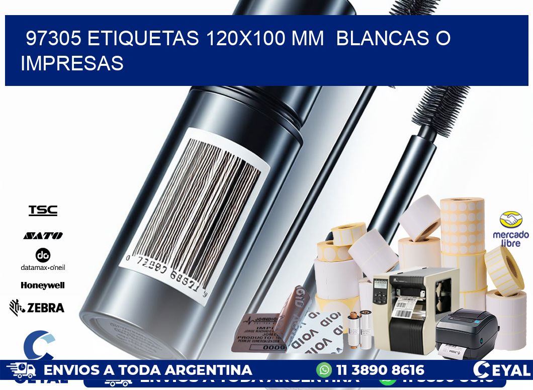 97305 ETIQUETAS 120×100 mm  BLANCAS O IMPRESAS