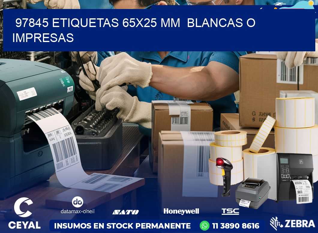 97845 ETIQUETAS 65×25 mm  BLANCAS O IMPRESAS