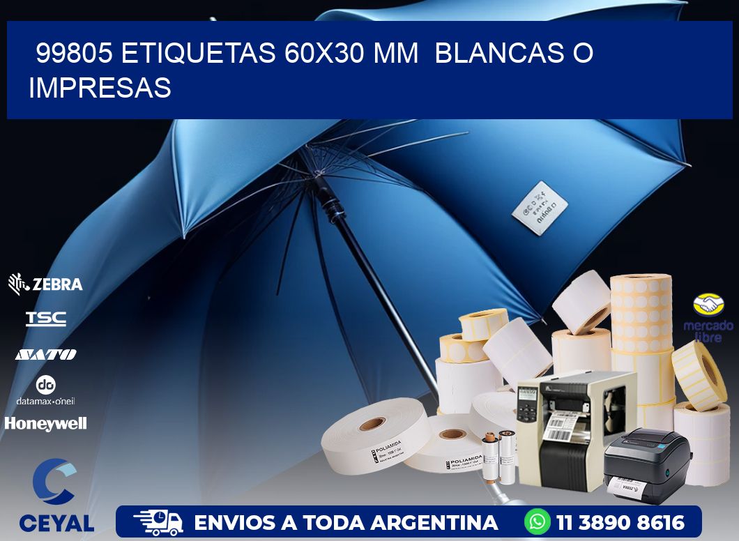 99805 ETIQUETAS 60x30 mm  BLANCAS O IMPRESAS