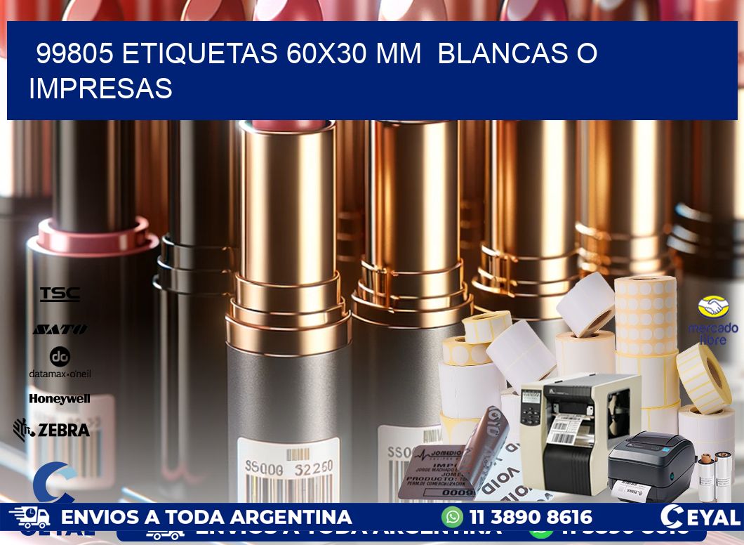 99805 ETIQUETAS 60×30 mm  BLANCAS O IMPRESAS