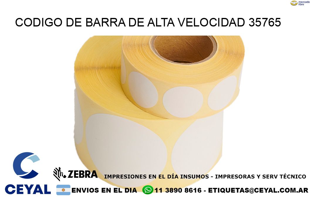CODIGO DE BARRA DE ALTA VELOCIDAD 35765