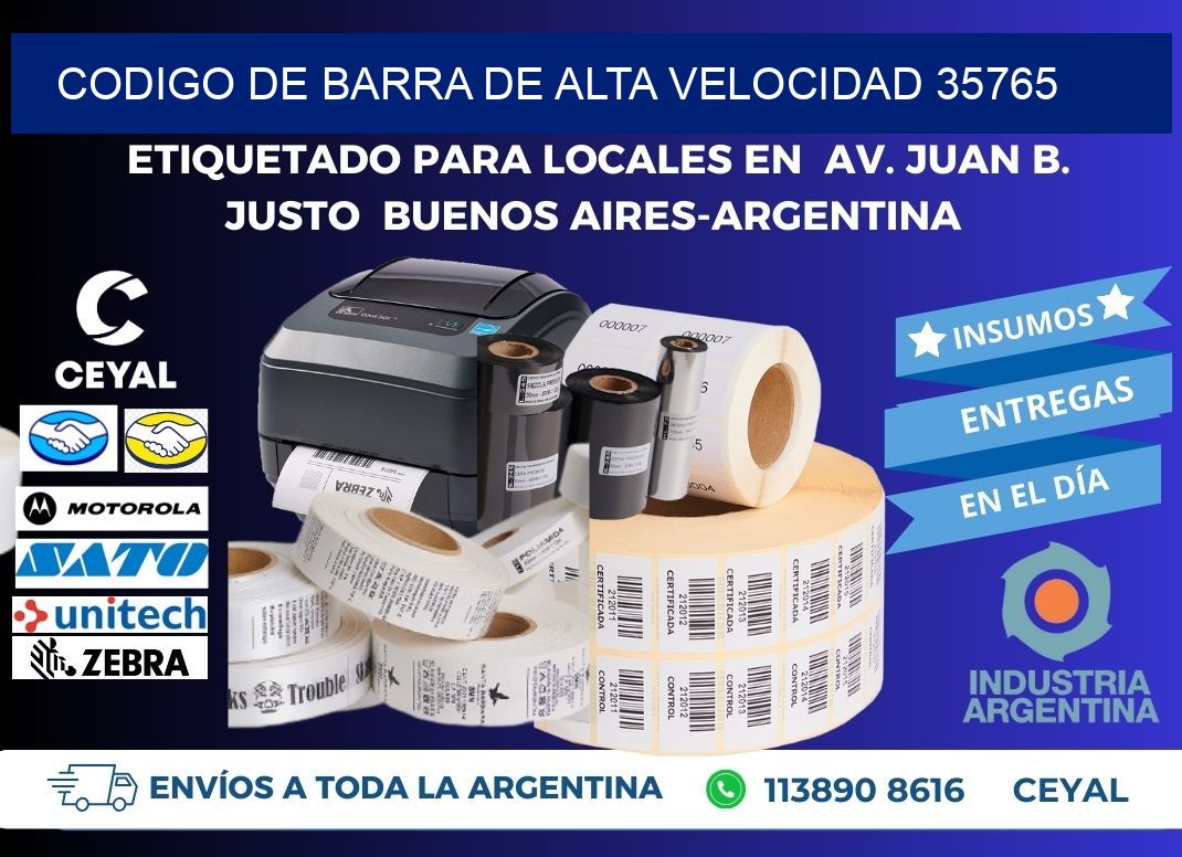 CODIGO DE BARRA DE ALTA VELOCIDAD 35765