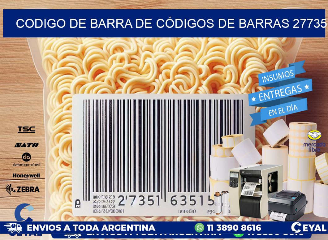 CODIGO DE BARRA DE CÓDIGOS DE BARRAS 27735