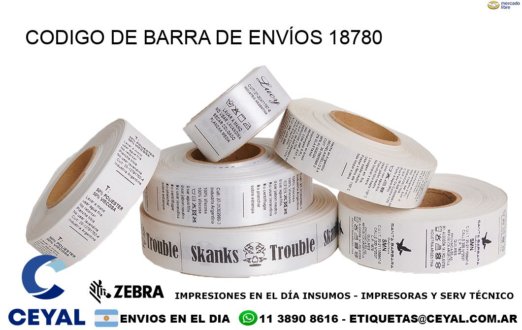 CODIGO DE BARRA DE ENVÍOS 18780