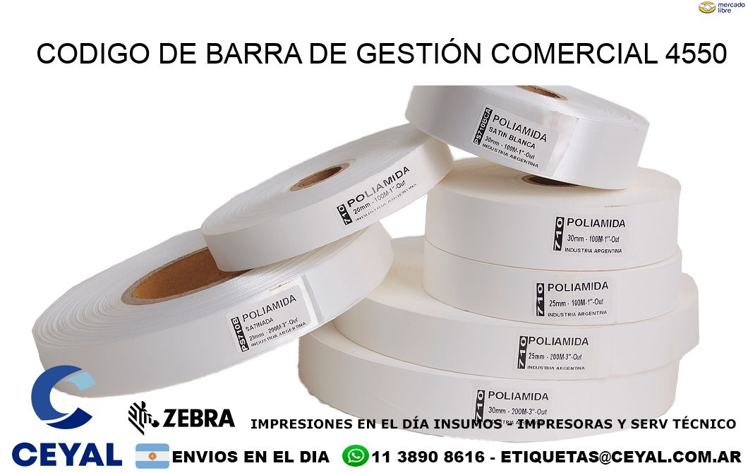 CODIGO DE BARRA DE GESTIÓN COMERCIAL 4550