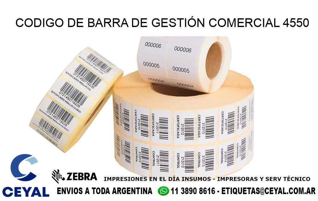 CODIGO DE BARRA DE GESTIÓN COMERCIAL 4550