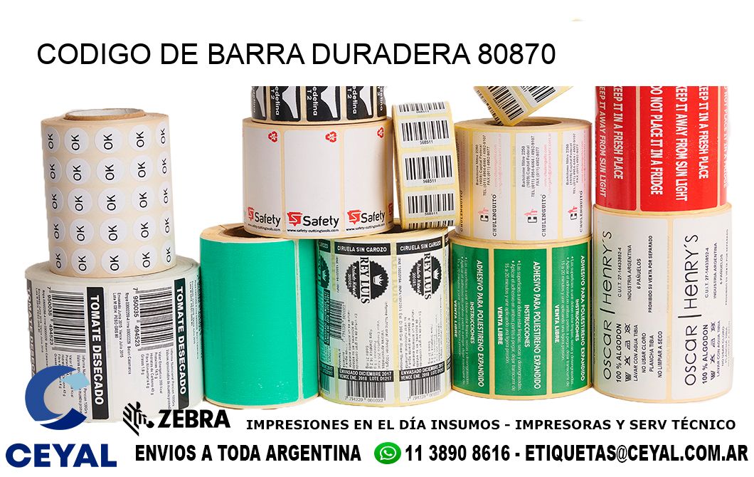 CODIGO DE BARRA DURADERA 80870