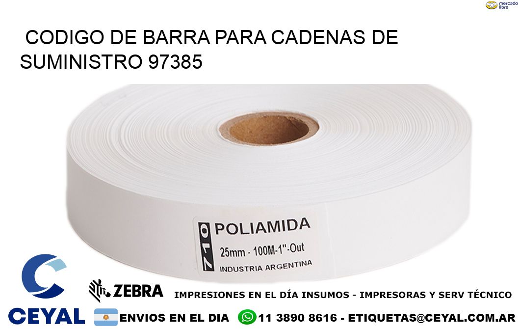 CODIGO DE BARRA PARA CADENAS DE SUMINISTRO 97385