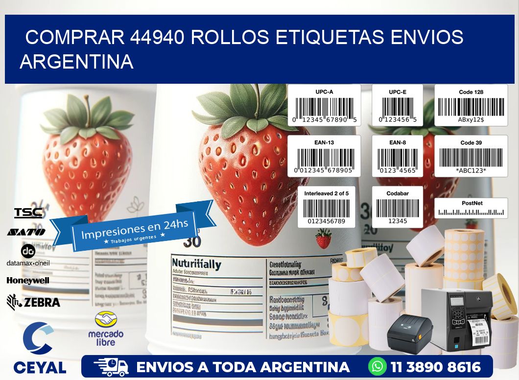 COMPRAR 44940 ROLLOS ETIQUETAS ENVIOS ARGENTINA