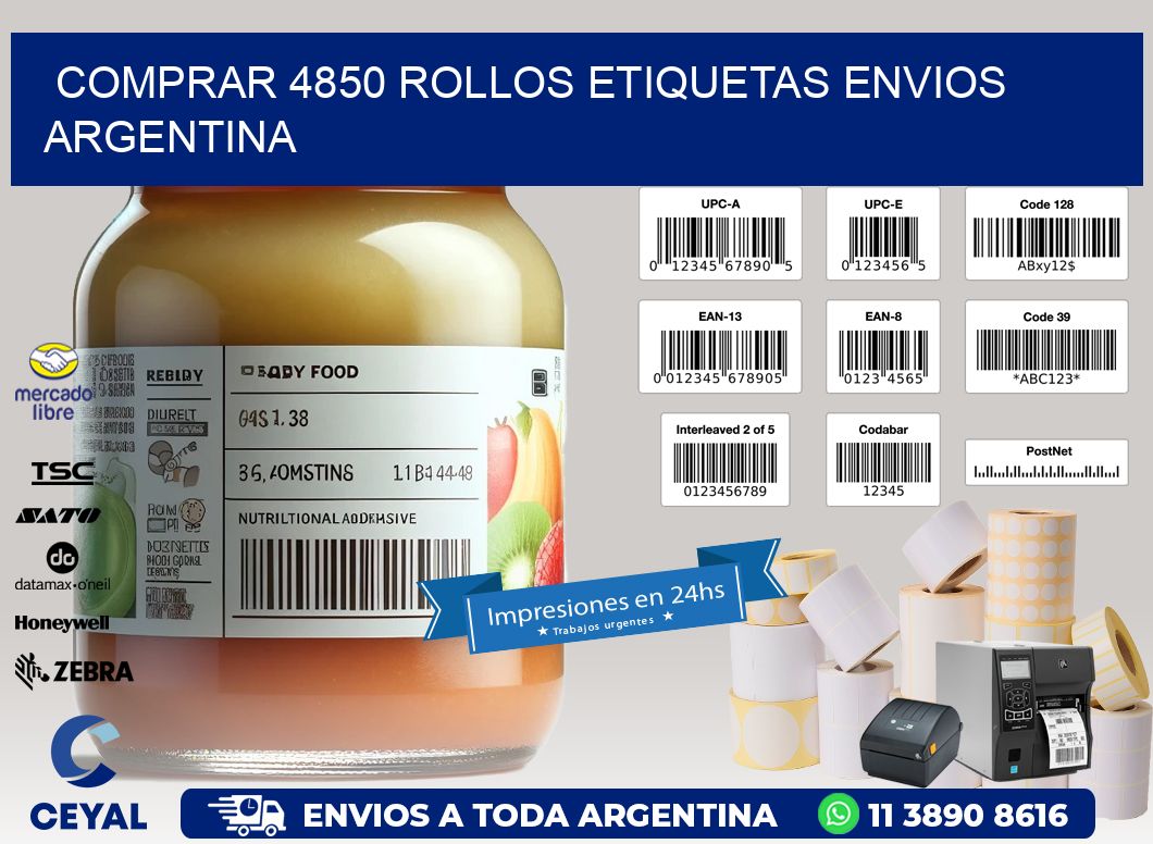 COMPRAR 4850 ROLLOS ETIQUETAS ENVIOS ARGENTINA