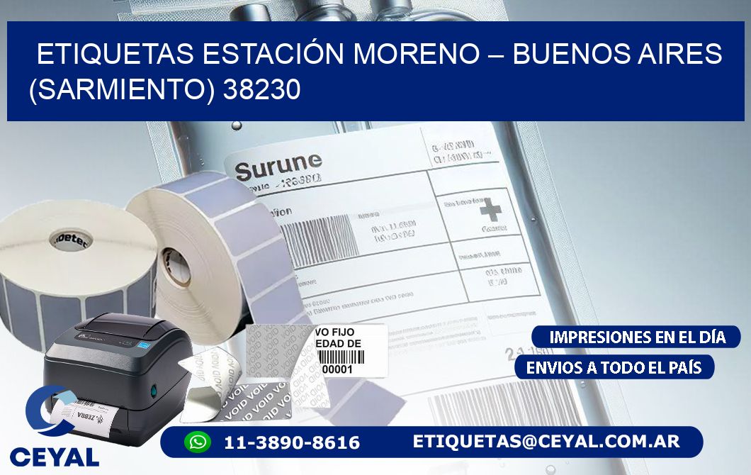 ETIQUETAS ESTACIÓN MORENO – BUENOS AIRES (SARMIENTO) 38230