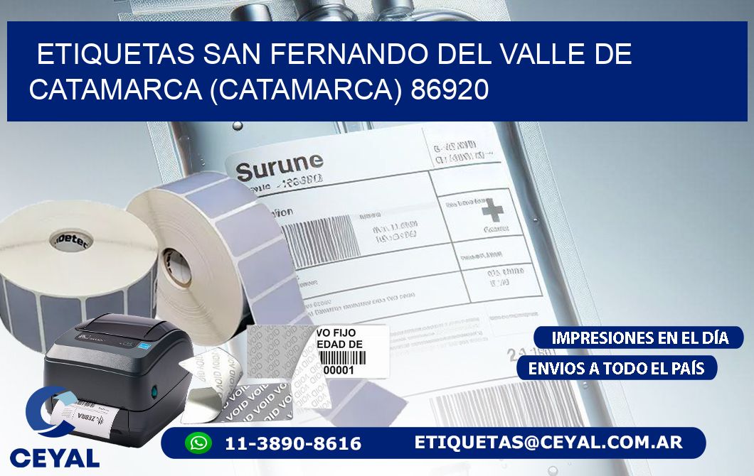 ETIQUETAS SAN FERNANDO DEL VALLE DE CATAMARCA (CATAMARCA) 86920