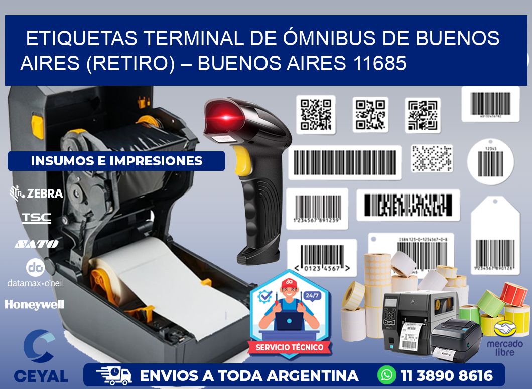 ETIQUETAS TERMINAL DE ÓMNIBUS DE BUENOS AIRES (RETIRO) – BUENOS AIRES 11685