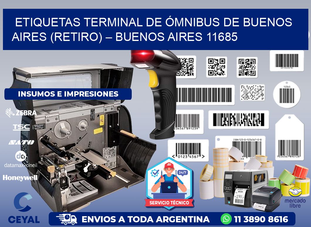 ETIQUETAS TERMINAL DE ÓMNIBUS DE BUENOS AIRES (RETIRO) – BUENOS AIRES 11685