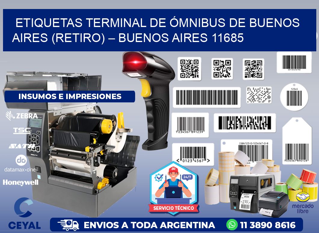 ETIQUETAS TERMINAL DE ÓMNIBUS DE BUENOS AIRES (RETIRO) – BUENOS AIRES 11685