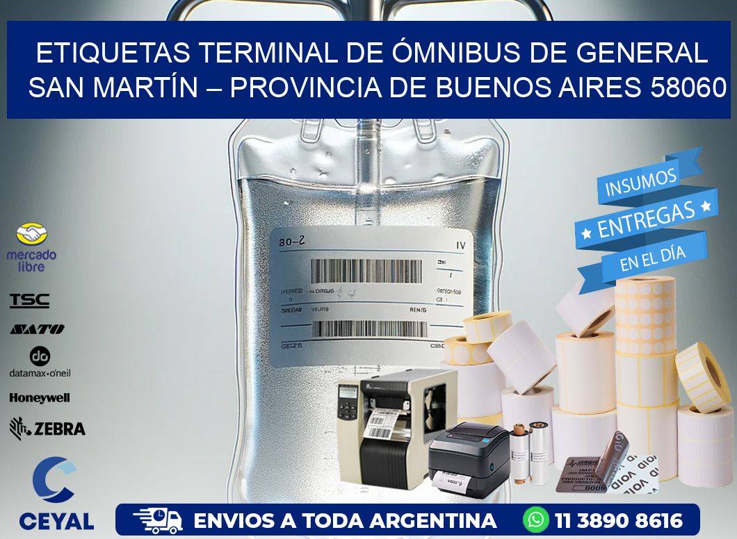 ETIQUETAS TERMINAL DE ÓMNIBUS DE GENERAL SAN MARTÍN – PROVINCIA DE BUENOS AIRES 58060