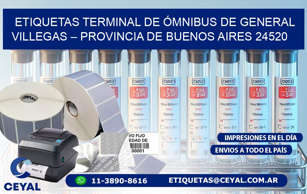 ETIQUETAS TERMINAL DE ÓMNIBUS DE GENERAL VILLEGAS – PROVINCIA DE BUENOS AIRES 24520