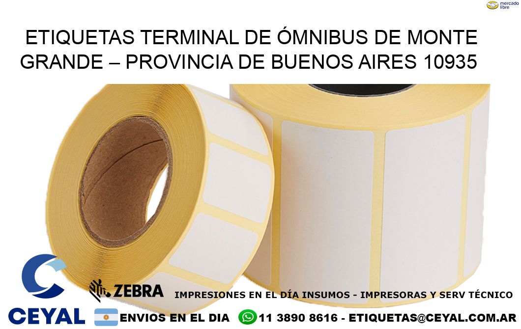 ETIQUETAS TERMINAL DE ÓMNIBUS DE MONTE GRANDE – PROVINCIA DE BUENOS AIRES 10935