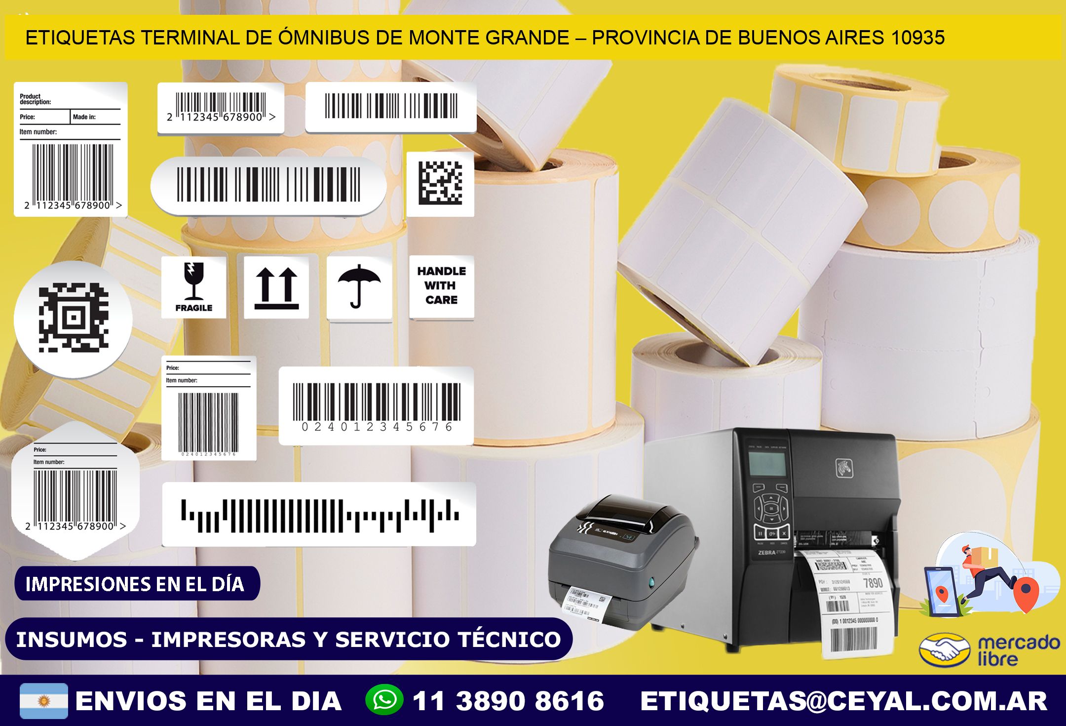 ETIQUETAS TERMINAL DE ÓMNIBUS DE MONTE GRANDE – PROVINCIA DE BUENOS AIRES 10935