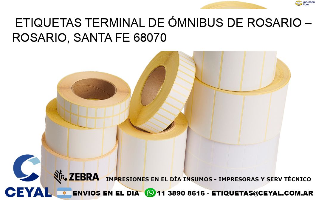 ETIQUETAS TERMINAL DE ÓMNIBUS DE ROSARIO – ROSARIO, SANTA FE 68070