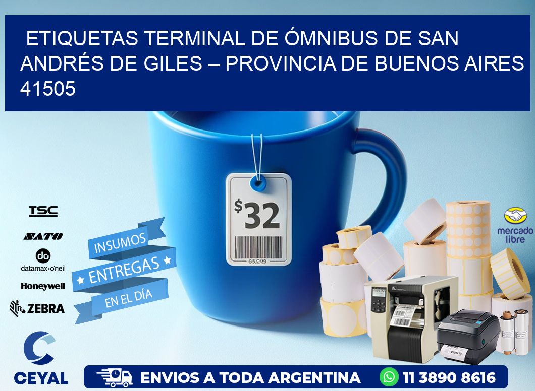 ETIQUETAS TERMINAL DE ÓMNIBUS DE SAN ANDRÉS DE GILES – PROVINCIA DE BUENOS AIRES 41505