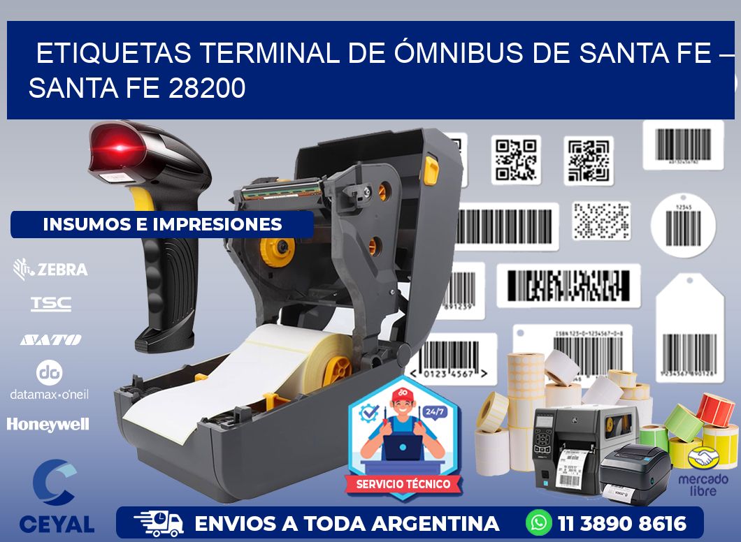 ETIQUETAS TERMINAL DE ÓMNIBUS DE SANTA FE – SANTA FE 28200