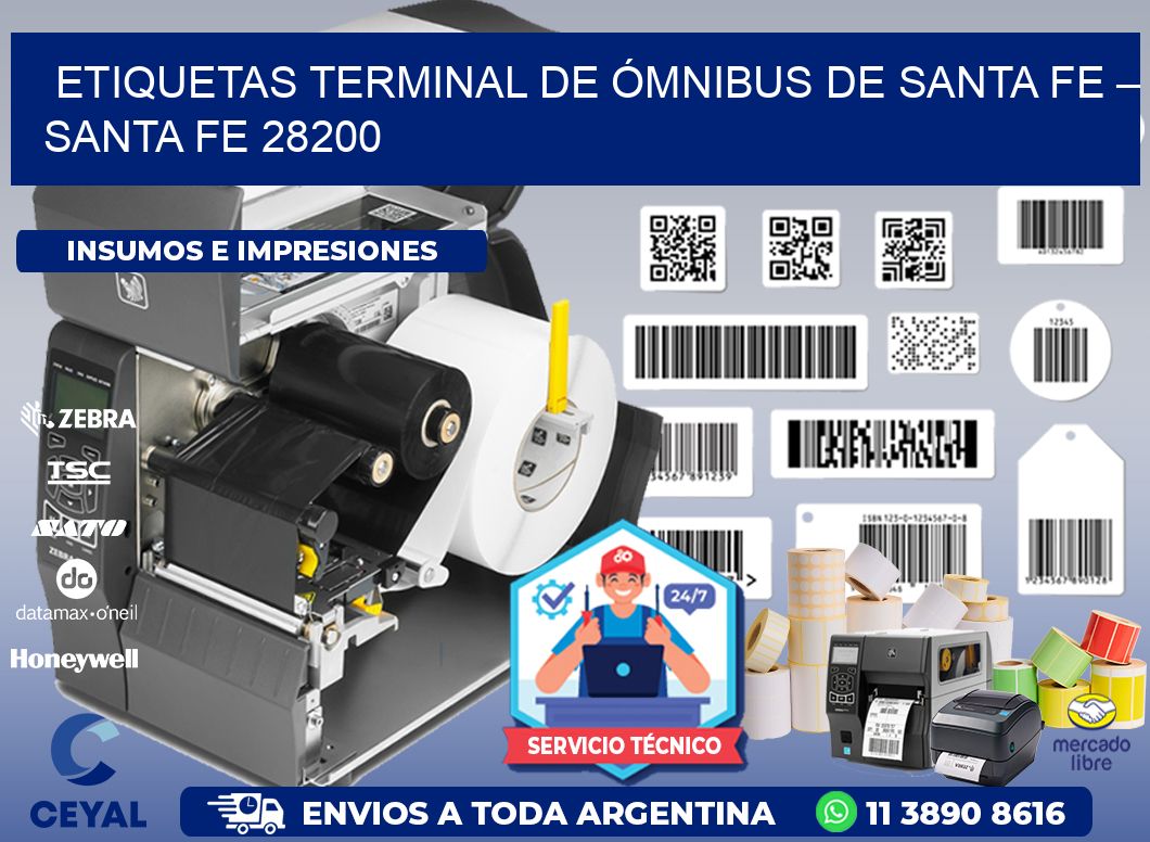 ETIQUETAS TERMINAL DE ÓMNIBUS DE SANTA FE – SANTA FE 28200