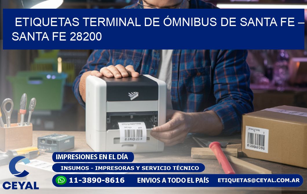 ETIQUETAS TERMINAL DE ÓMNIBUS DE SANTA FE – SANTA FE 28200