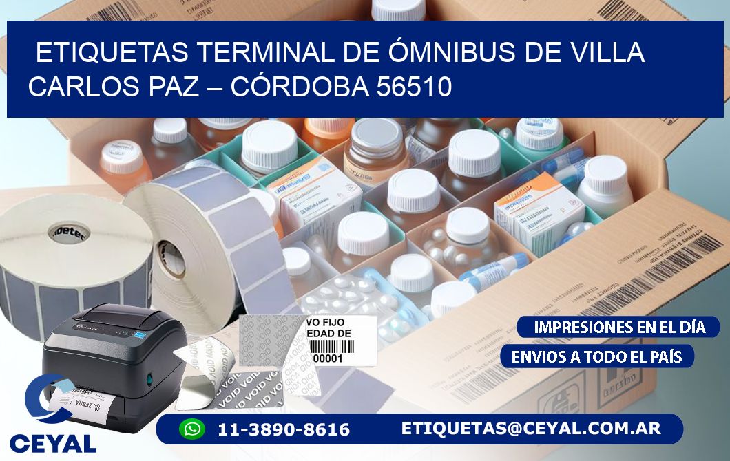ETIQUETAS TERMINAL DE ÓMNIBUS DE VILLA CARLOS PAZ – CÓRDOBA 56510