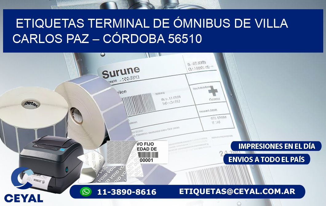 ETIQUETAS TERMINAL DE ÓMNIBUS DE VILLA CARLOS PAZ – CÓRDOBA 56510