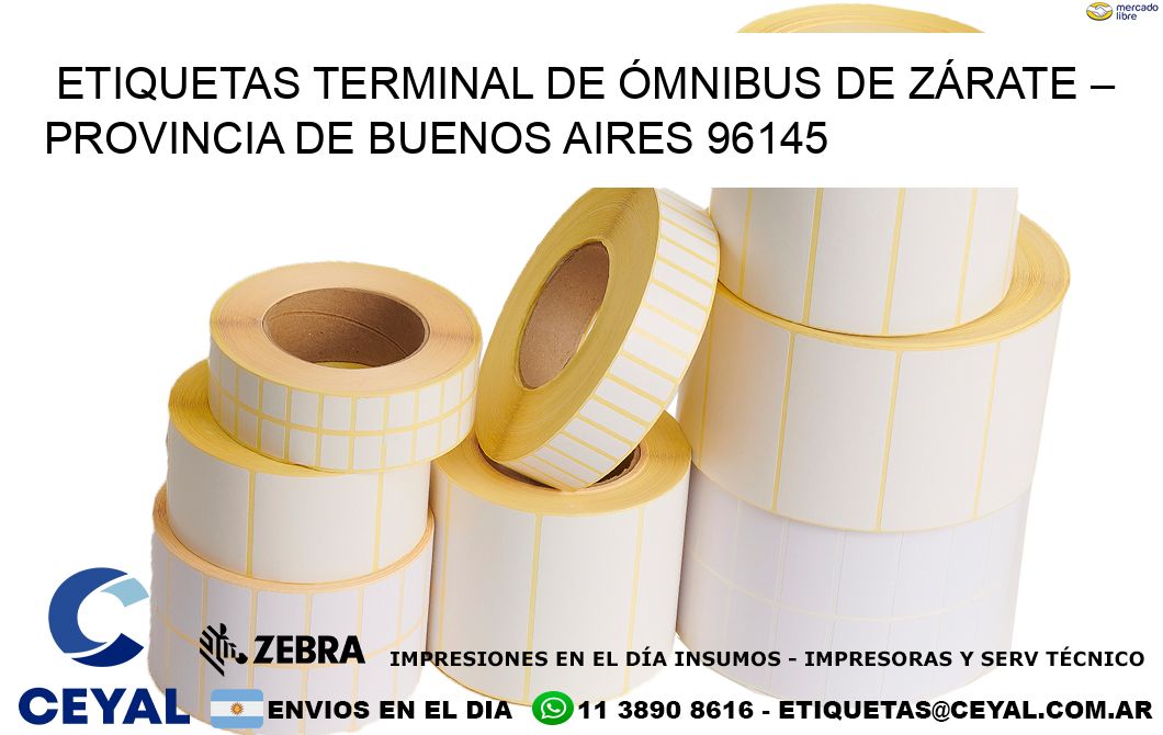 ETIQUETAS TERMINAL DE ÓMNIBUS DE ZÁRATE – PROVINCIA DE BUENOS AIRES 96145