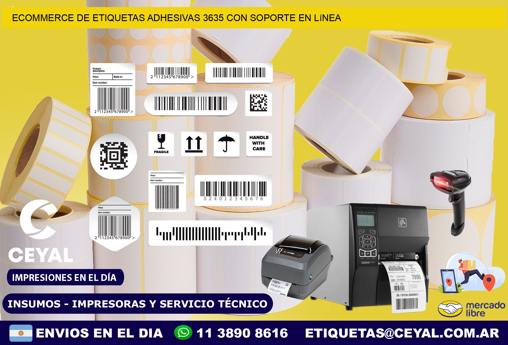 Ecommerce de Etiquetas Adhesivas 3635 con Soporte en Línea