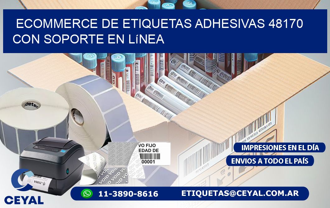 Ecommerce de Etiquetas Adhesivas 48170 con Soporte en Línea