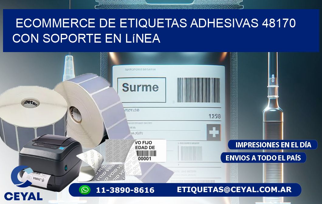 Ecommerce de Etiquetas Adhesivas 48170 con Soporte en Línea