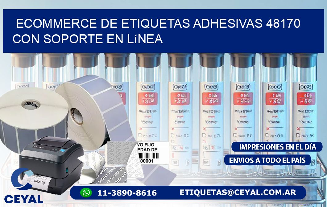Ecommerce de Etiquetas Adhesivas 48170 con Soporte en Línea