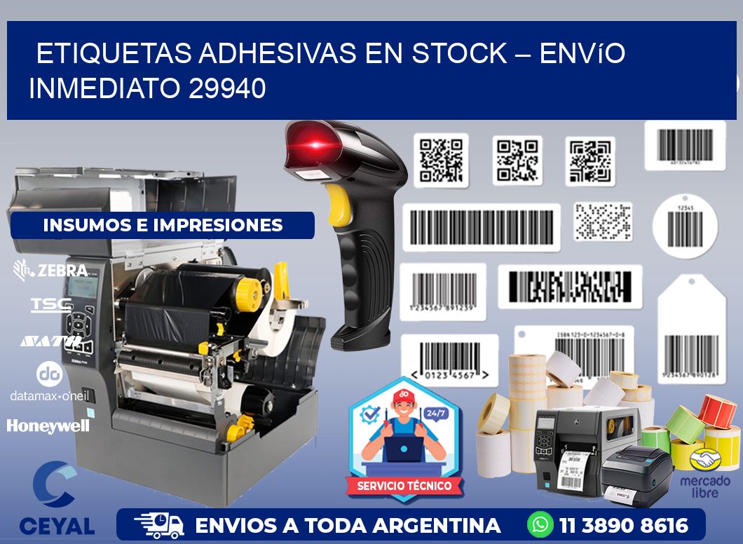 Etiquetas Adhesivas en Stock – Envío Inmediato 29940