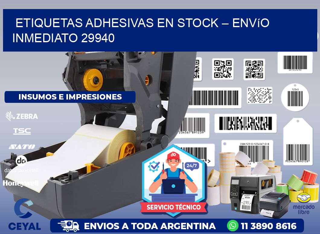 Etiquetas Adhesivas en Stock – Envío Inmediato 29940