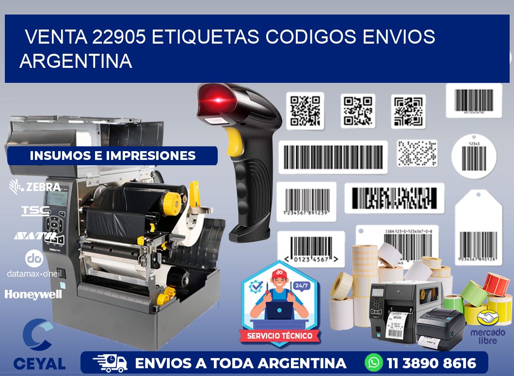 VENTA 22905 ETIQUETAS CODIGOS ENVIOS ARGENTINA