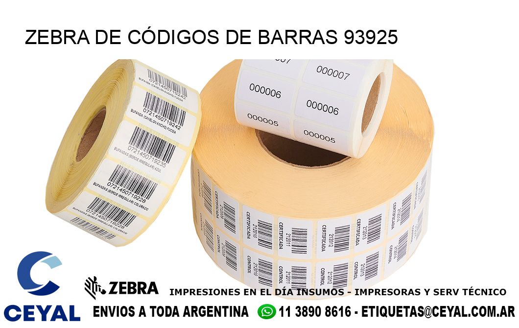 ZEBRA DE CÓDIGOS DE BARRAS 93925