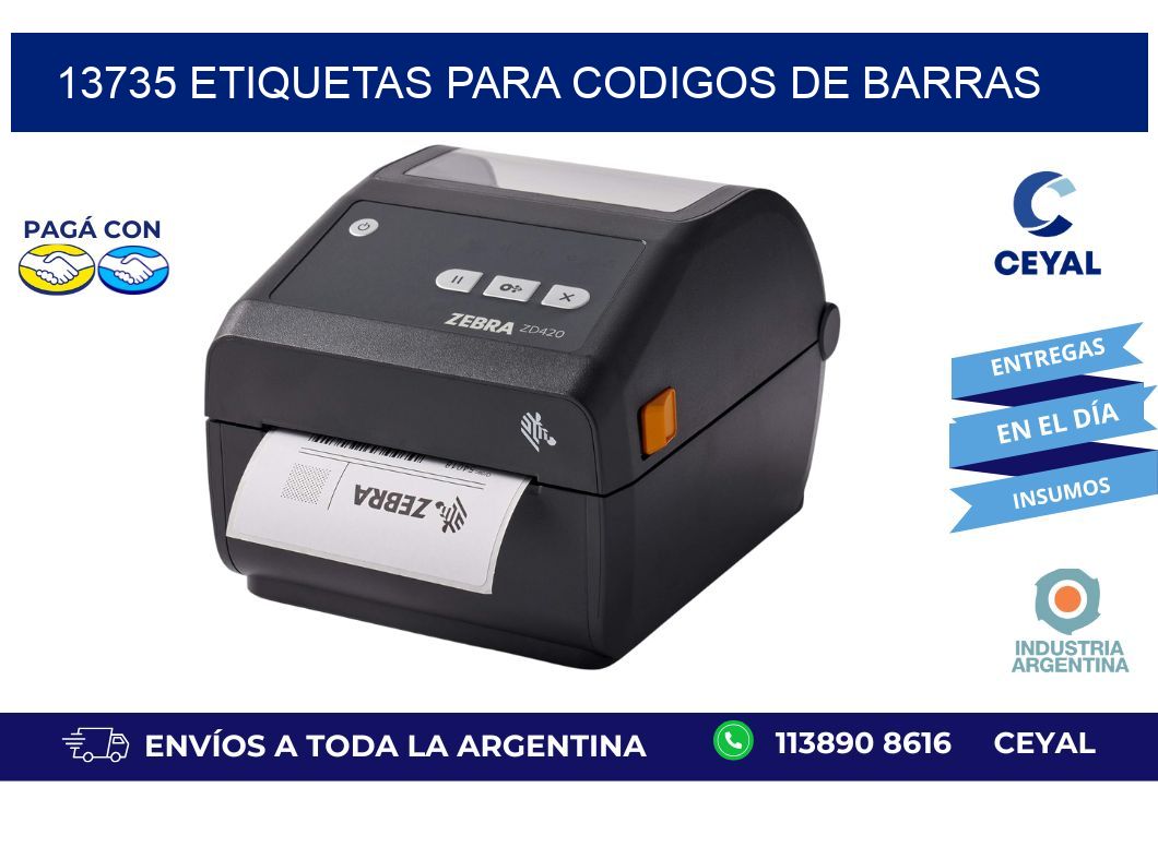 13735 ETIQUETAS PARA CODIGOS DE BARRAS
