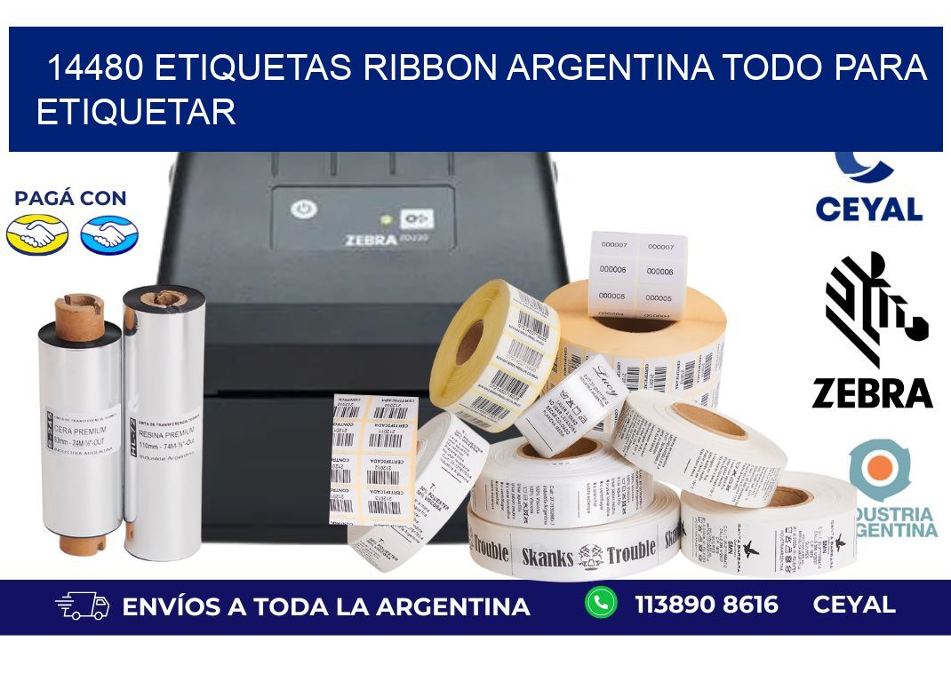 14480 etiquetas ribbon argentina TODO PARA ETIQUETAR