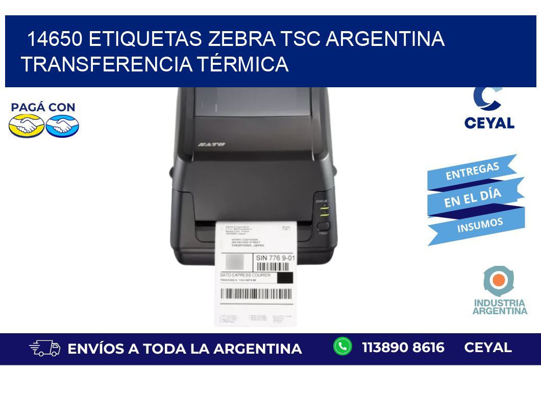 14650 etiquetas zebra tsc argentina TRANSFERENCIA TÉRMICA